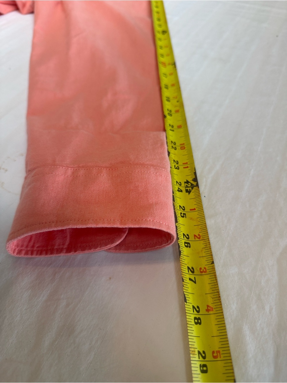 Old Navy Men's Coral-Peach Long Sleeve Button-Down Shirt - Picture 10 of 12